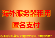 选择网站托管公司需要考虑多少重要因素?-海外服务器